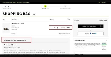 armani exchange coupon discount